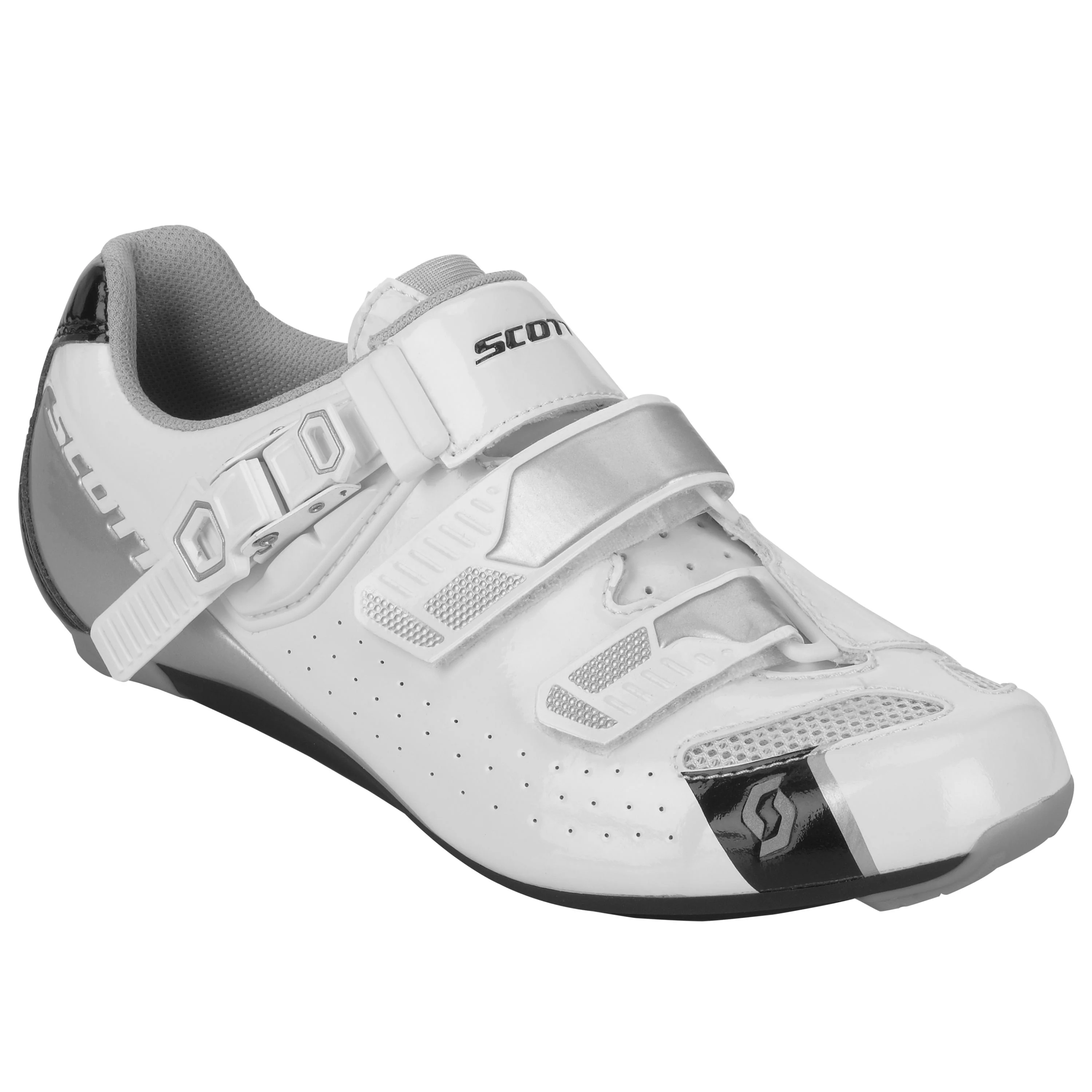 Scott Road Pro Ladies Shoes - Gloss White / Gloss Black - Image 2