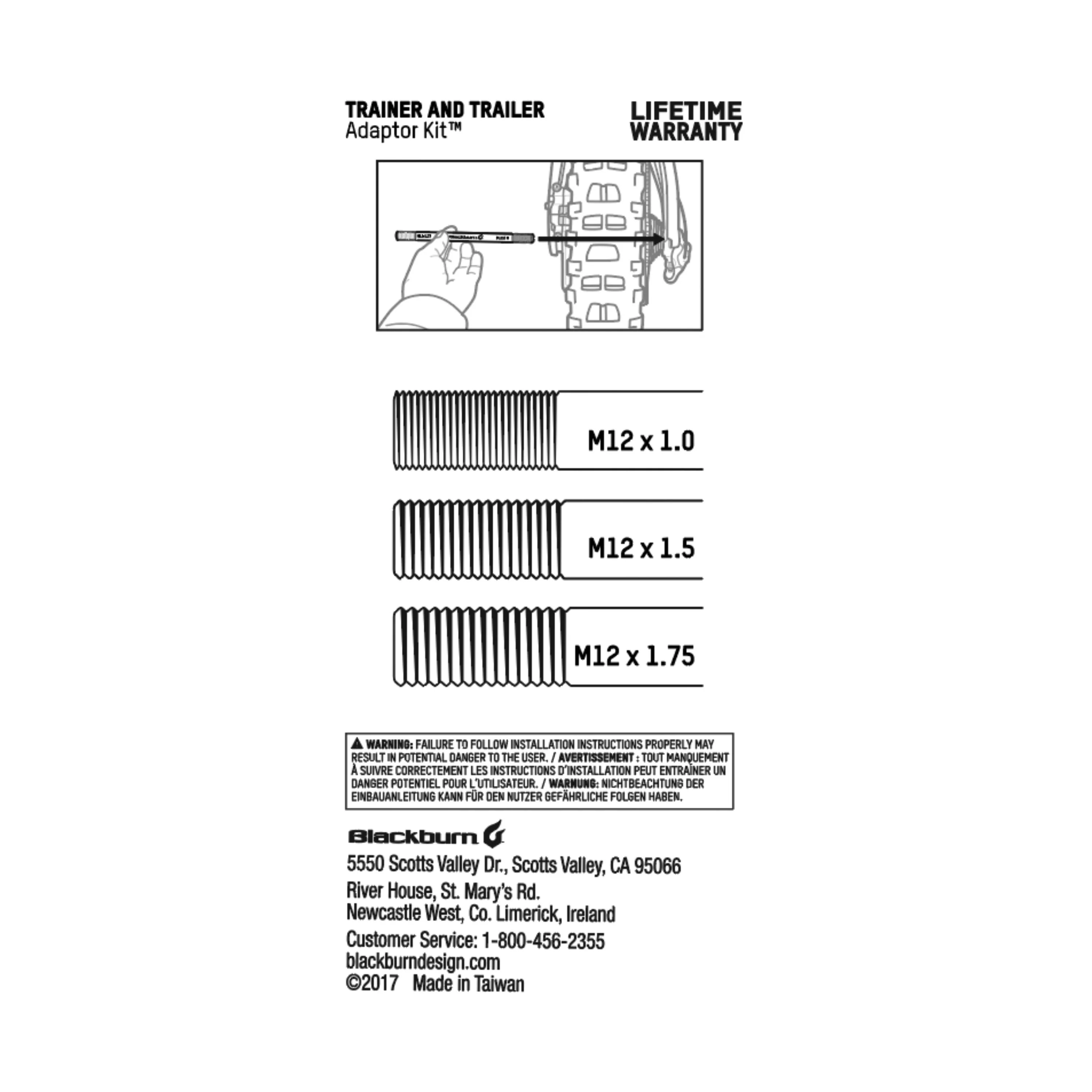 Blackburn Trainer Axle Adaptor Kit M12 X 1.0MM & M12 X 1.75MM - Image 4