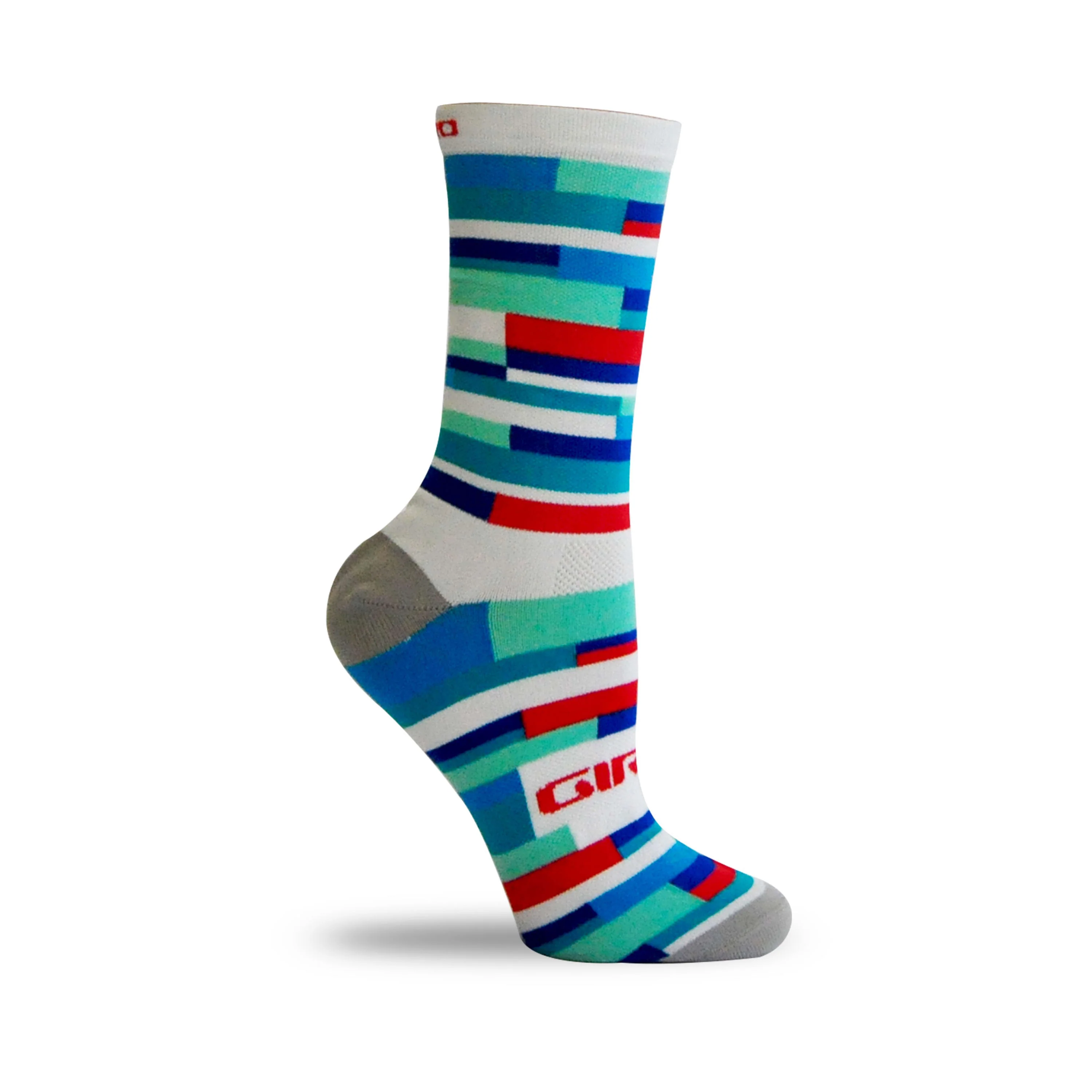 Giro Comp Racer High Rise Socks 6 Inch - White / Blue / Red - Image 2