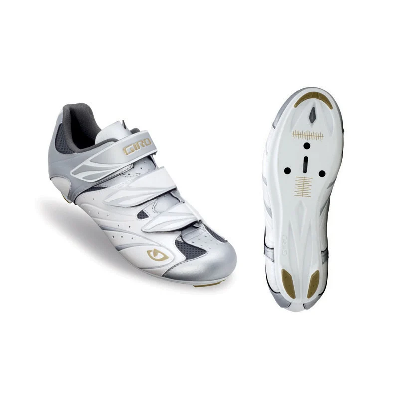 Giro Sante Ladies Road Shoes - White / Silver / Gold - Image 3