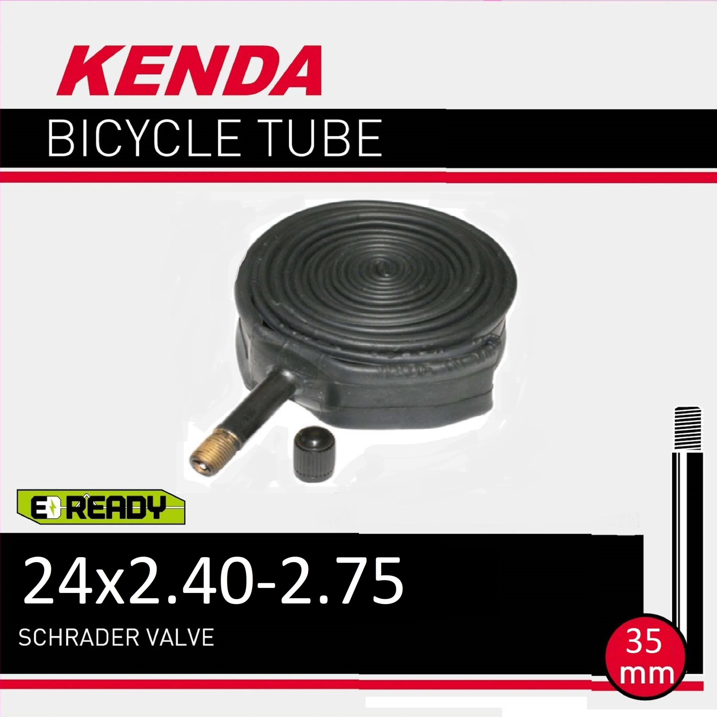 Kenda Tube 24 X 2.4-2.75 Schrader - Black - Image 2