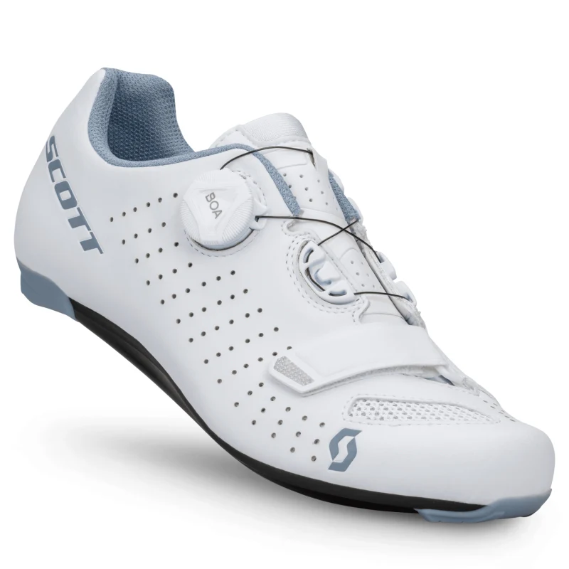 Scott Comp Boa Womens Road Shoes - Matt White / Light Blue