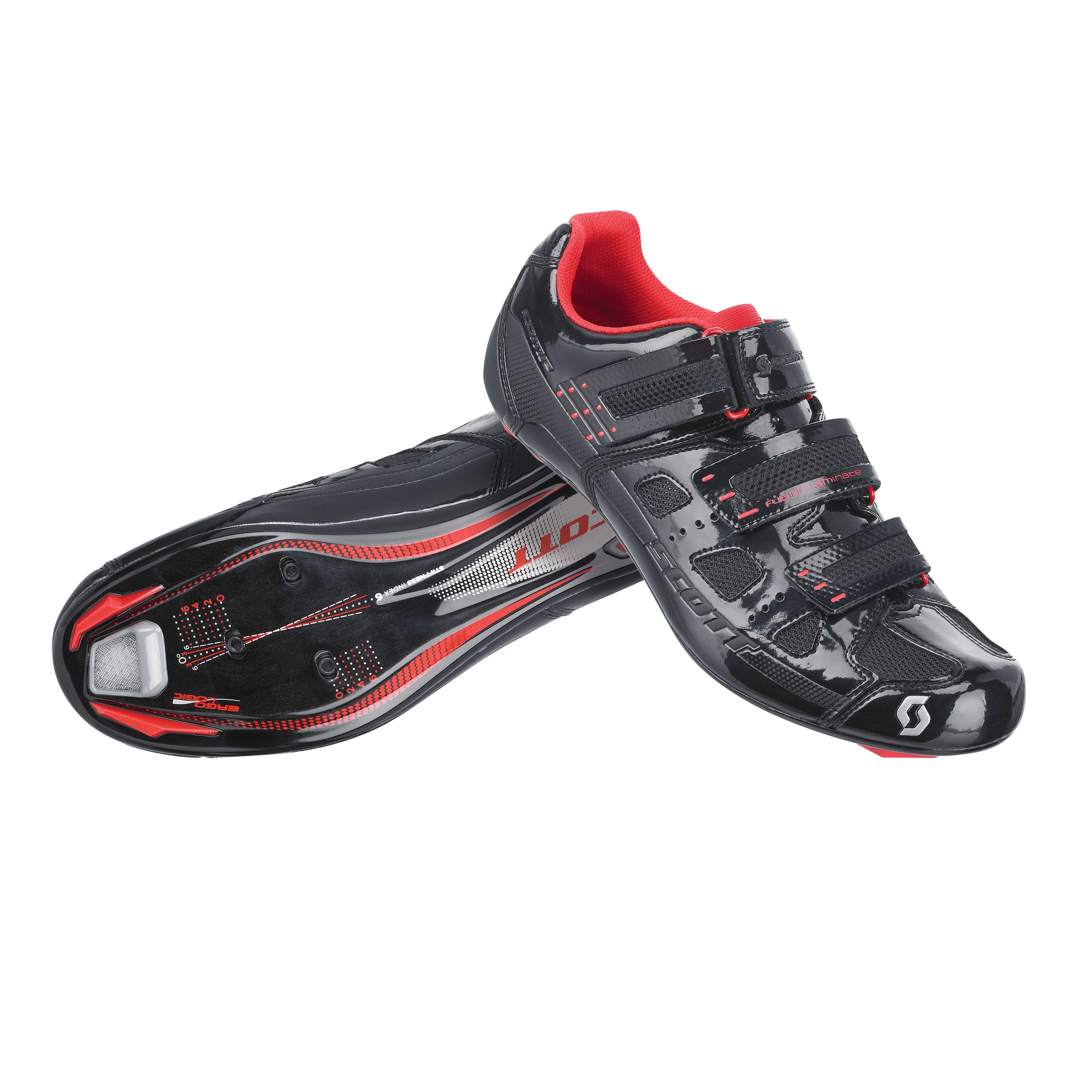 Scott Comp Road Shoes - Gloss Black / Red - Image 2