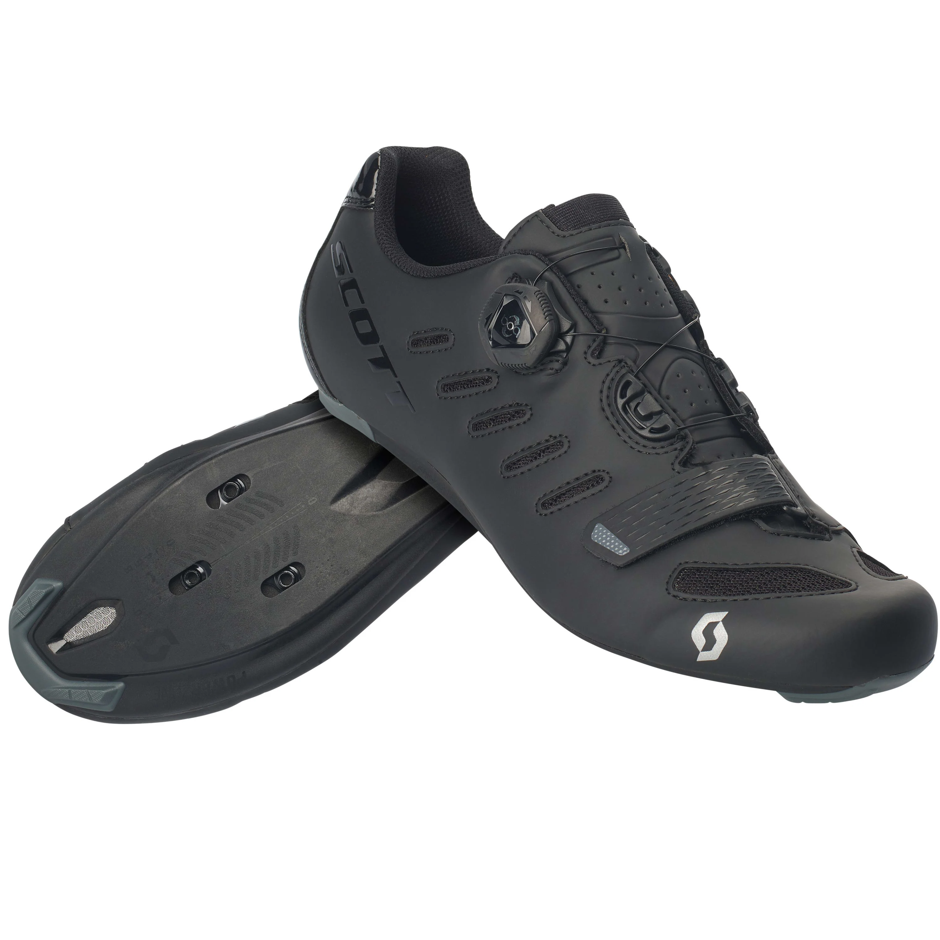 Scott Road Team Boa Shoes - Matt Black / Gloss Black - Image 16