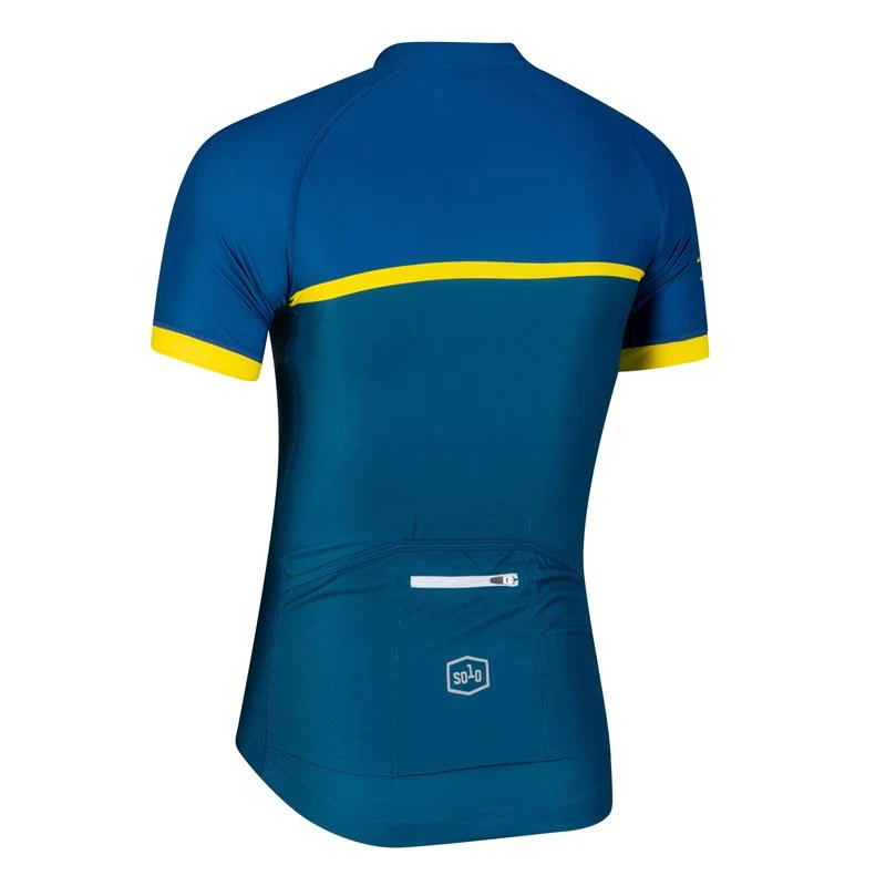 Solo Cadence Jersey - Blue / Fluoro Yellow - Image 2