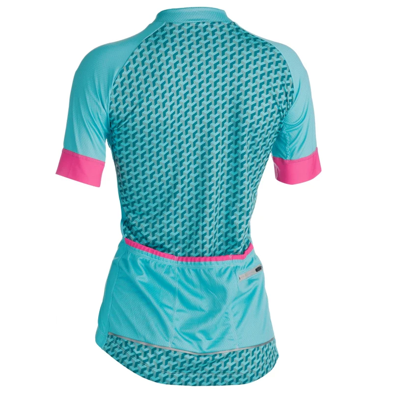 Solo Omni Podium Jersey Ladies - Green / Pink - Image 2