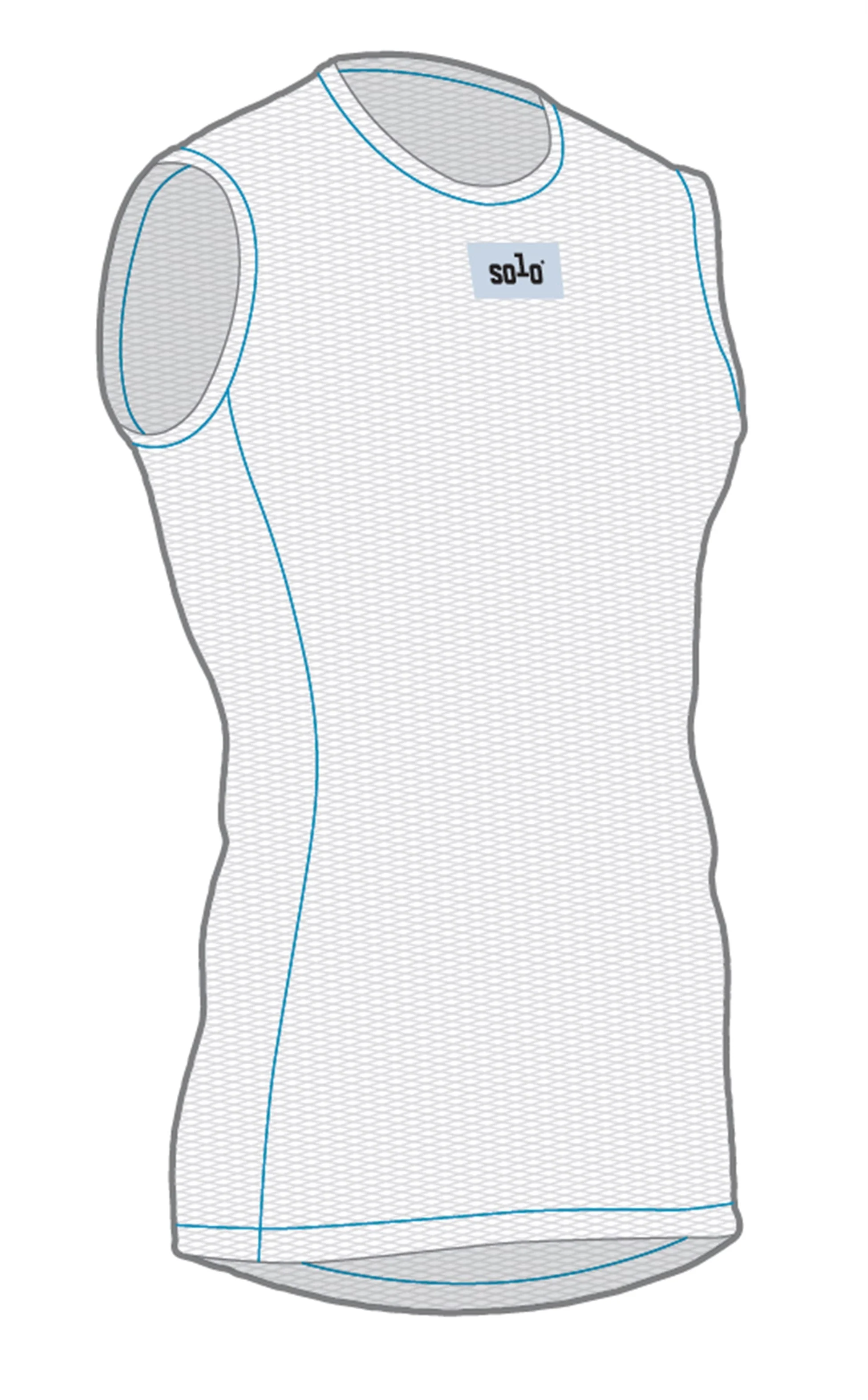 Solo Summer Mesh Baselayer Sleeveless - White - Image 2